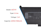 MXV9V Dell Laptop Battery for Dell Latitude 7400 7300 E7400 E7300, Latitude 5300 5310 2-in-1, for Inspiron 7300 7306 2-in-1 Black Series P96G P97G P99G P100G 5VC2M 829MX 05VC2M 0829MX 60Wh Laptop Batteries JS Bazar
