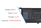 8N0T7 08N0T7 Dell Laptop Battery for Dell XPS 15 9575 Precision 5530 2-in-1 9575 2-in-1 D1605TS D1805TS D2605TS D2601TS D2805TS D2801TS i5-8305G i7-8705G Series 8NOT7 0TMFYT TMFYT D69V4 451-BCJQ 11.4V 75Wh Laptop Batteries JS Bazar