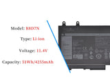 R8D7N Dell Laptop Battery for Dell Latitude 5400 5410 5500 5510 5511 Precision 3540 M3540 3550 Inspiron 7590 7591 7791 2-in-1 Series 0R8D7N 1V1XF 4GVMP H82T6 RF7WM 9JRYT X77XY C5GV2 W8GMW 0W8GMW 11.4V 51Wh Laptop Batteries JS Bazar