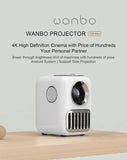 Wanbo T2R Max Smart LCD Projector, LED Support 1080P, 250 ANSI Lumen, 1.35:1/16:9 Ratio, 40-120'' Screen Size, USB Connection Projectors JS Bazar