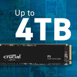 Crucial P3 2TB PCIe Internal SSD, M.2 2280 Form Factor, 3000 MB/s Sequential Write : CT2000P3SSD8 Hard Drives JS Bazar