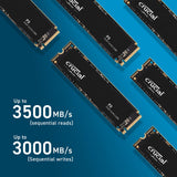 Crucial P3 2TB PCIe Internal SSD, M.2 2280 Form Factor, 3000 MB/s Sequential Write : CT2000P3SSD8 Hard Drives JS Bazar