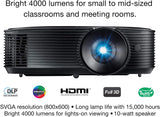 Optoma S336 UK DLP Projector, 4000 Lumens Brightness, Integrated 10-Watt Speaker, 1.94 to 2.16:1 Throw Ratio, Analog Audio Input & Output Projectors JS Bazar