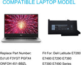 DJ1J0 Dell Laptop Battery for DELL Latitude 12 7000 7280 7480 Series PGFX4 ONFOH 451-BBZL 11.4V 42Wh Laptop Batteries JS Bazar