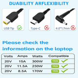 300W Lenovo Laptop Charger for Lenovo ADL300SDC3A Lenovo Legion 5 Pro 16ACH6H 82JQ008HUK 82JQ008 Laptop Charger JS Bazar