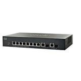 SF302-08 - Cisco Small Business 300 Series Managed Switches, 8 10/100 PoE+ ports with 62W power budget, 2 combo mini-GBIC ports -Used Networking Switches JS Bazar
