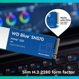 Western Digital SN570 1TB WD Blue Internal SSD, PCIe Gen3 x4 NVMe v1.4 Interface : WDS100T3B0C / WDBB9E0010BNC Hard Drives JS Bazar
