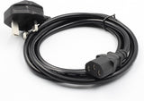Computer Printer and LCD Monitor and TV UK 3 pin power plug High Quality Power Cable with Protection Fuse 1.5m power cord JS Bazar
