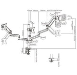 Triple Monitors Pole-Mounted Gas Spring Monitor Arm | LDT48-C036 Desktop Mount JS Bazar