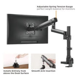 Aluminum slim pole-mounted spring-assisted monitor arm | 91-ldt20c012p Desktop Mount JS Bazar