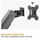 Triple Monitors Pole-Mounted Gas Spring Monitor Arm | LDT48-C036 Desktop Mount JS Bazar