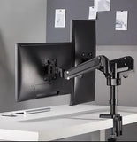 Dual Monitors Heavy-Duty Aluminum Gas Spring Monitor Arm | LDT47-C024N Desktop Mount JS Bazar