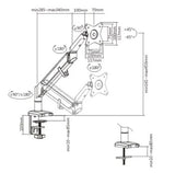 Single Monitor Space-Saving Gas Spring Monitor Arm | LDT44-C012 Desktop Mount JS Bazar