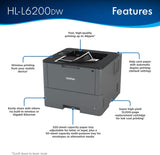 Brother HL-L6200DW Wireless Monochrome Laser Printer with Duplex Printing : HL-L6200DW Printer JS Bazar
