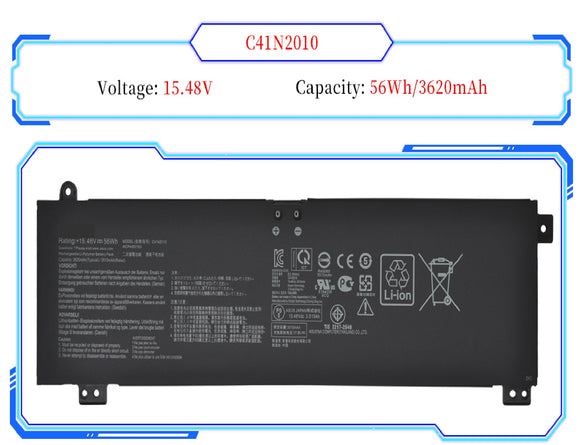 C41N2010 Asus Laptop Battery for ASUS ROG Strix G15 G513IC G513IH G513QC G513QE ROG Strix G17 G713QE G713QE-HX008T G713QE-HX009T 0B200-03890000 4ICP4/63/103 (15.48V 56Wh/3620mAh) Laptop Batteries JS Bazar