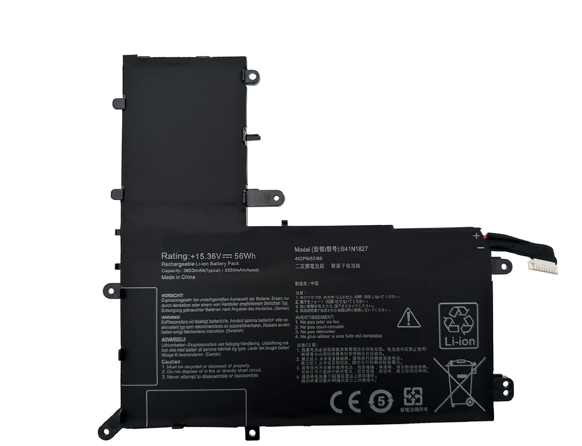 B41N1827 Asus Laptop Battery for Asus ZenBook Flip 15 UX562 UX562IA UX562UG UX562FD UM562IA Q507IQ UX562FA UX562FD Q526FA Q526FAC Q507IQ UM562IA AC094T B41BmE1 15.36V 56Wh 3550mAh Laptop Batteries JS Bazar