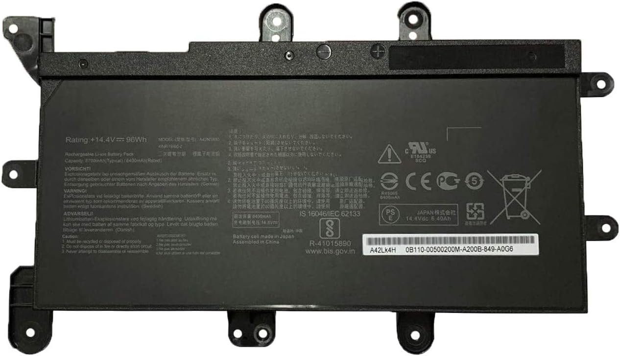 A42N1830 A42LK4H 0B110-00500200M Asus Laptop Battery for Asus Rog G703GX-EV117T G703GX-XS71 Series(14.4V 96Wh 6700mAh) Laptop Batteries JS Bazar