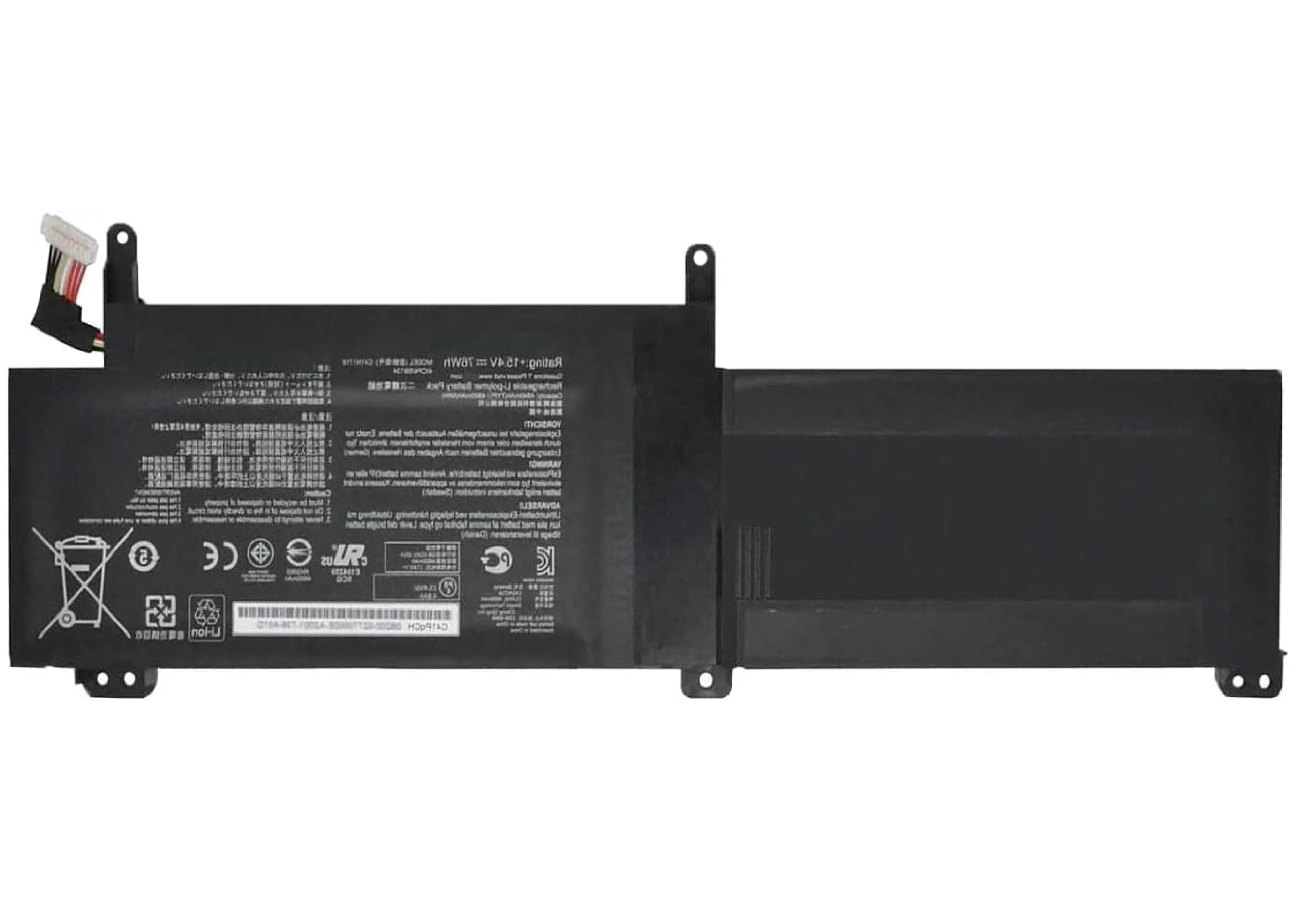 C41N1716 Asus Laptop Battery for ASUS ROG Strix GL703GS GL703GM Scar, ROG Strix S7BS S7BS8750 GL703GM-NS73 GL703GM-DS74 GL703GS-DS74 0B200-02770000 4ICP4/59/134 15.4V 76Wh Laptop Batteries JS Bazar