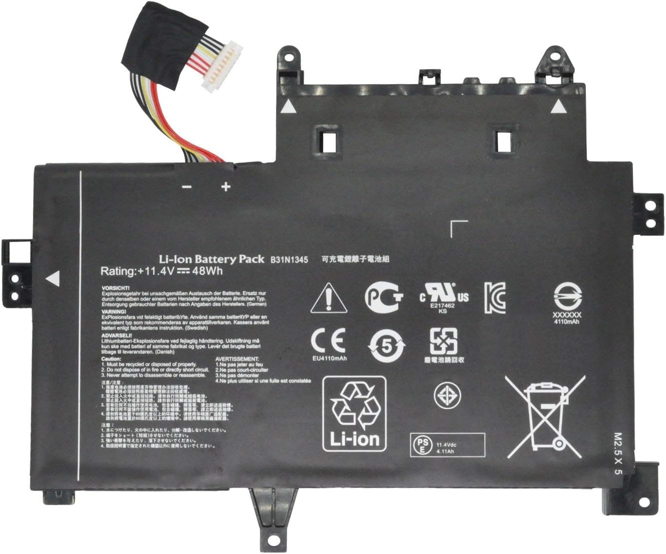 B31N1345 Asus Laptop Battery for ASUS Transformer Book Flip TP500L TP500LA TP500LB TP500LN TP500LA-EB31T TP500LA-DS71T TP500LA-UB31T 0B200-00990100 B31BN9H (11.4V 48Wh/4100MAH/6Cell) Laptop Batteries JS Bazar