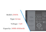 7XNTR J7HTX 07XNTR FH8RW 0FH8RW Laptop Battery Replacement for Dell Latitude 12 7202 7212 7220 Rugged Extreme Tablet Series (7.4V 26Wh 3420mAh) Laptop Batteries JS Bazar