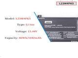 L23B4PK5 L23C4PK5 L23D4PK5 L23L4PK5 L23M4PK5 L23X4PK5 Original Laptop Battery for Lenovo Legion 5 16IRX9 (2024) 83EW 83DG / Legion 5i Gen9 16″ / Y7000P 2024 Series 5B11M64606 SB11M64607 5B11M64609 15.44V 80Wh Laptop Batteries JS Bazar