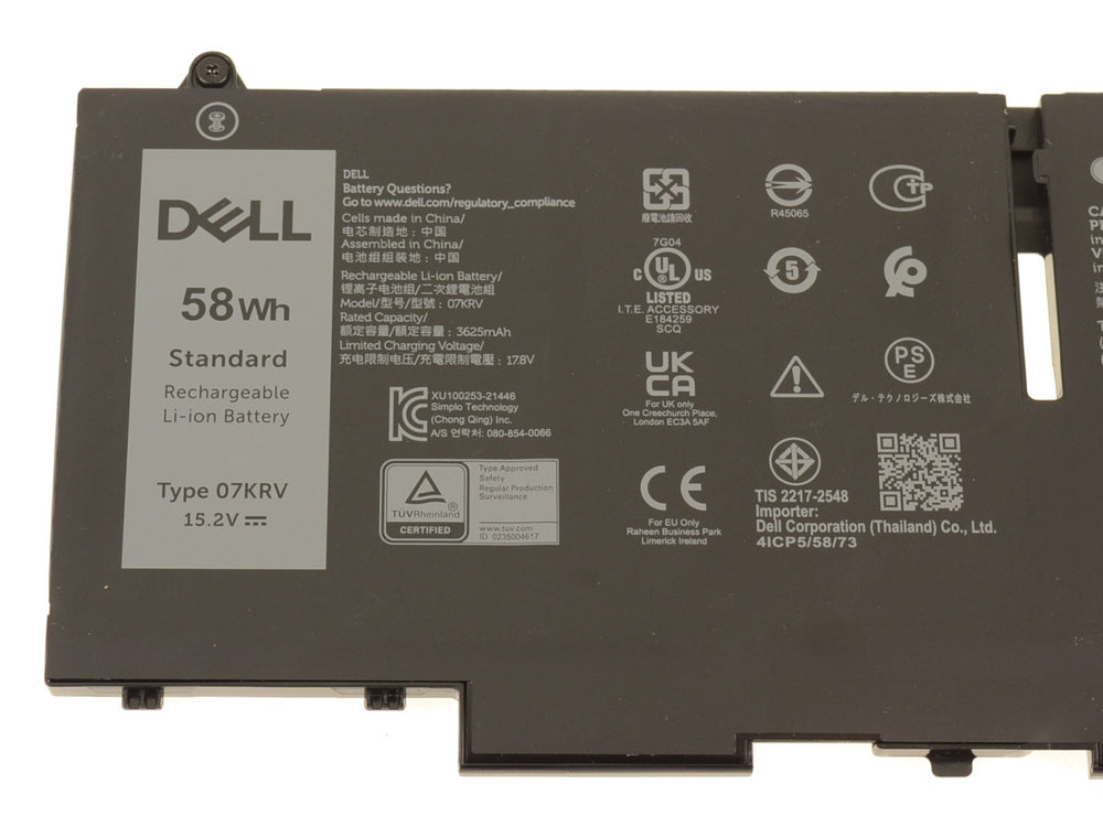 Dell Latitude 5430 5530 7430 7330 7530 5330 58Wh 4-cell Laptop Battery - 07KRV Laptop Batteries JS Bazar