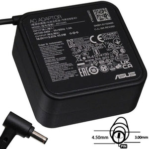 Original 65W 19V 3.42A Compatible for ASUS Adapter Charger Power Supply EXA1203XH PA-1650-30 PA-1650-78 PA-1650-93 ADP-65GD B (DC Plug Size: 4.5 * 3.0mm) Laptop Charger JS Bazar