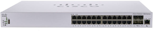 Cisco Catalyst 1300-24XTS - Switch - L3 - smart - 24 x Gigabit Ethernet + 4 x 10 Gigabit SFP+ - rack-mountable - PoE+ (195 W) Networking Switches JS Bazar
