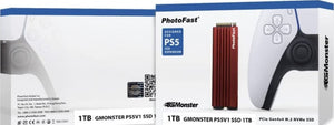 Photofast GMonster PS5V1SE 1TB SSD, Up To 5600 Mb/s Speed, M.2 Nvme With Heatsink, For Playstation 5, Red / Black : PS5A010074 - JS Bazar