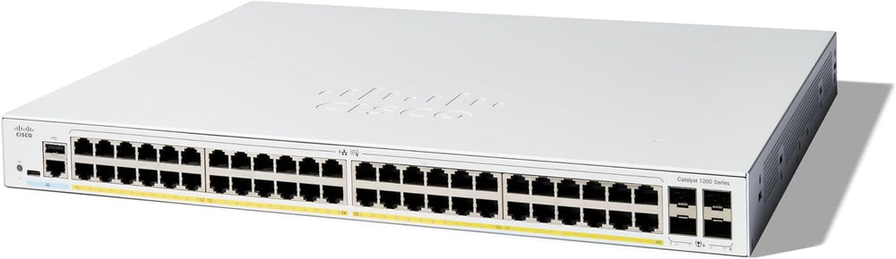 Cisco Catalyst 1200-48P-4X Smart Switch, 48 Port GE, PoE, 4x10GE SFP+ (C1200-48P-4X)