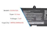 C21N1521 Asus Laptop Battery for ASUS VivoBook E200HA E200HA-1A E200HA-1B E200HA-1E E200HA-1G L200HA Series 0B200-01870000 7.6V 38Wh Laptop Batteries JS Bazar