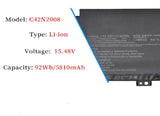 C42N2008 Asus Laptop Battery for ASUS ZenBook Pro Duo 15 OLED UX582 UX582L UX582LR XS74T UX582LR-H2002R UX582LR-BP1979R UX582LR-H2002TS H2003R UX582LR-H2017T H2025R UX582LR-XS94T 0B200-03840000 15.48V 92Wh Laptop Batteries JS Bazar