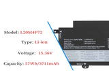 L20M4P72 L20C4P72 L20D4P72 L20L4P72 Laptop Battery for Lenovo ThinkPad T14s 2nd Gen2 2021 Series 5B10W51814 5B10W51815 5B10W51816 5B10W13976 SB10W51914 SB10W51915 SB10W51916 SB10W51917 15.36V 57Wh Laptop Batteries JS Bazar