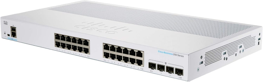 CBS250-24FP-4X - Cisco Business 250 Series Smart Switches, Cisco Business 250 Switch, 24 10/100/1000 PoE+ ports with 370W power budget, 4 10 Gigabit SFP+