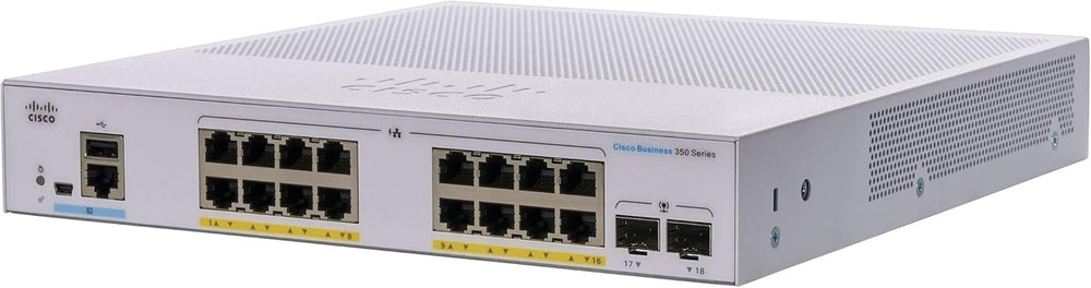 Cisco CBS350-16FP-2G Managed L3 Gigabit Ethernet Power 1U Black, Grey Networking Switches JS Bazar