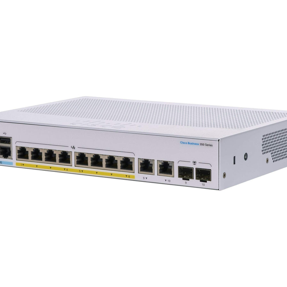 Cisco CBS350-8P-E-2G Managed L3 Gigabit Ethernet (10/100/1000) Power over Ethernet (PoE) 1U Black, Grey