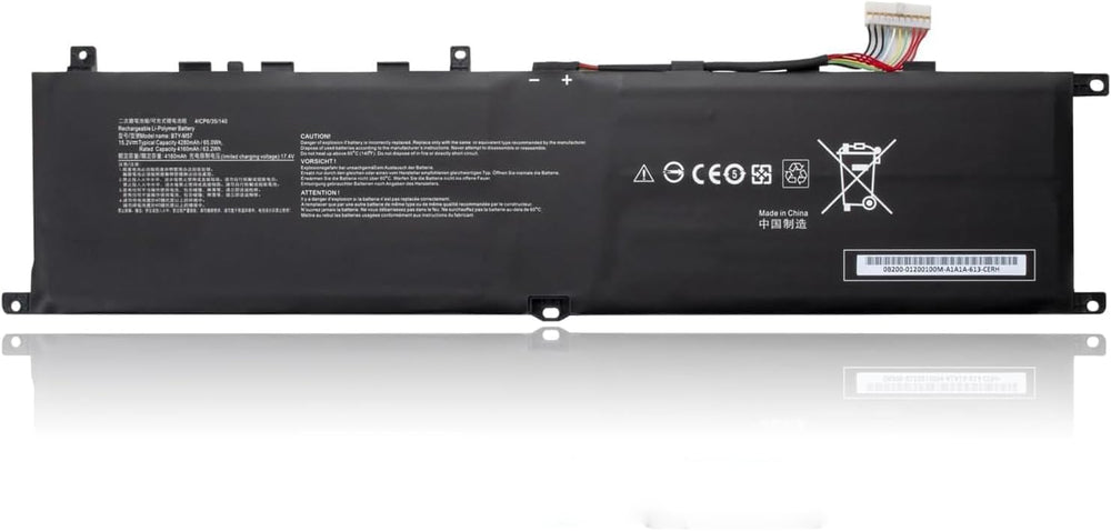 BTY-M57 4ICP6/35/140 Battery Compatible for MSI GP66 GP76 Leopard 10UE 10UG 10UH 11UE 11UG 11UH MSI Vector GP66 GP76 12UE 12UG 12UGS 12UH Series(15.2V 65Wh 4280mAh) Laptop Battery JS Bazar