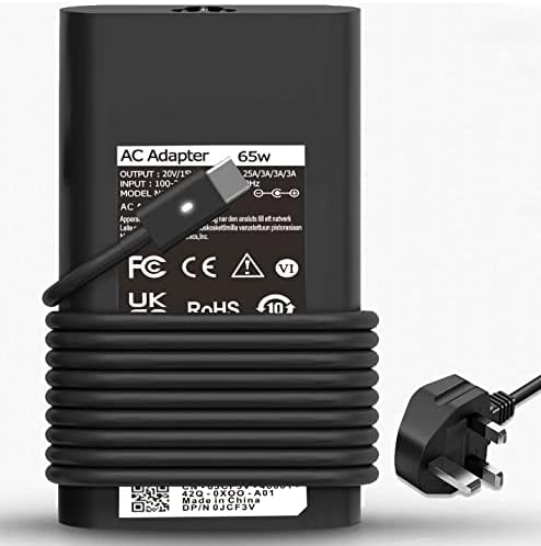 65W Dell Laptop charger for Dell Latitude 11 5285, Latitude 11 5289 USB Type C Laptop Adapter Laptop Charger JS Bazar