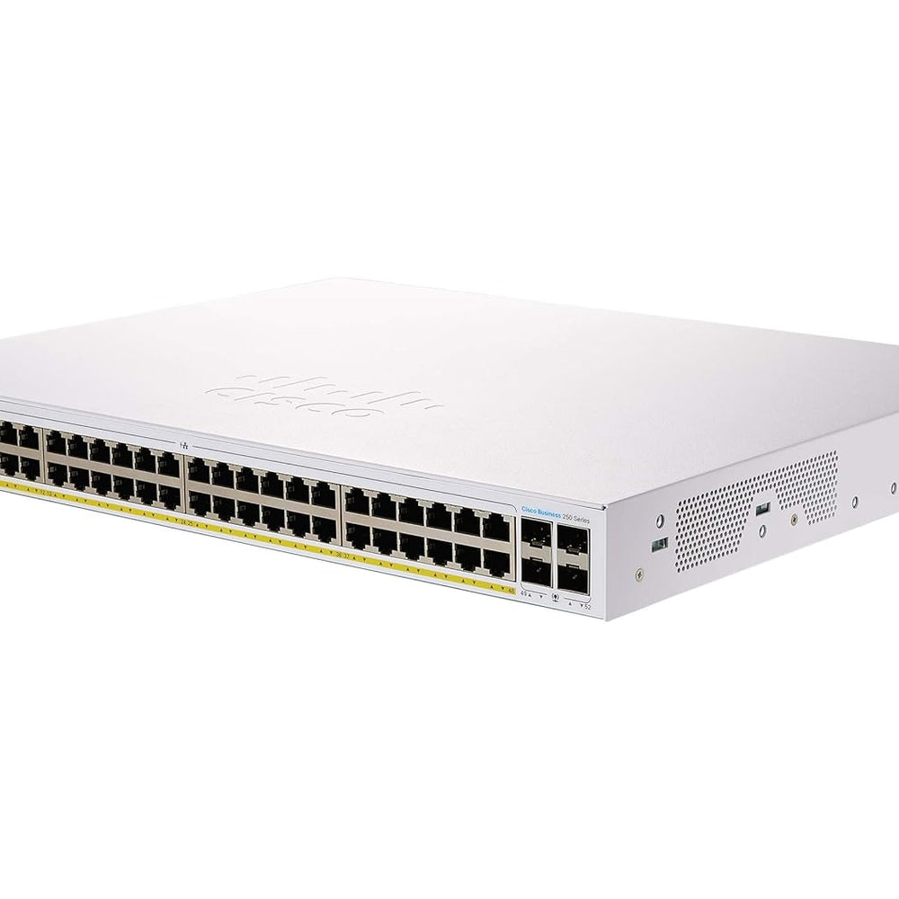 CBS250-48P-4X - Cisco Business 250 Series Smart Switches, Cisco Business 250 Switch, 48 10/100/1000 PoE+ ports with 370W power budget, 4 10 Gigabit SFP+