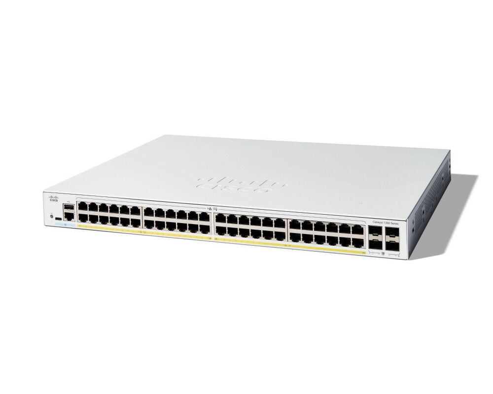 Cisco Catalyst 1300-48FP-4G Managed Switch, 48 Port GE, Full PoE, 4x1GE SFP, (C1300-48FP-4G)