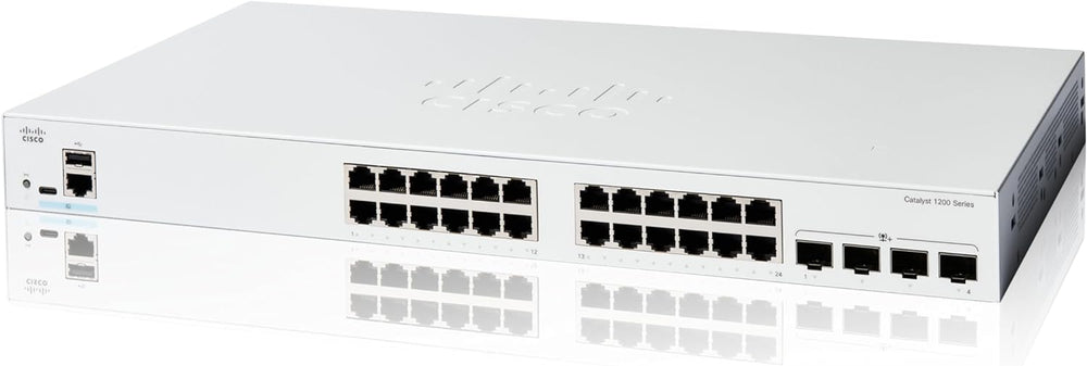 Cisco Catalyst 1200-24T-4X Smart Switch, 24 Port GE, 4x10GE SFP+, (C1200-24T-4X)