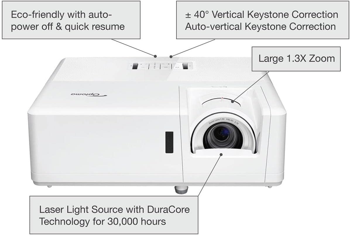 Optoma ZW350ST Projector, DLP Technology, 3600 ANSI Lumens, 30" to 300" Display Size, WXGA 1280x800 Resolution Projectors JS Bazar