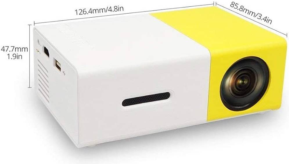 Generic QVGA LCD Projector, 16.7k Color Reproduction, Up to 1280 x 800 Resolution, American Bridgelux LED, White/Yellow : N14736204A - JS Bazar
