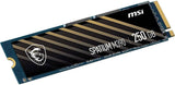 MSI Spatium M390 250GB PCIe M.2 2280 Internal Solid State Drive, PHISON E15T, Black : S78-4409PL0-P83 Hard Drives JS Bazar
