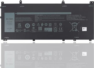 Dell Alienware X14 R1 R2 Series 11.4V 80.5Wh 9 Cell New Genuine VG661 Laptop Battery - JS Bazar