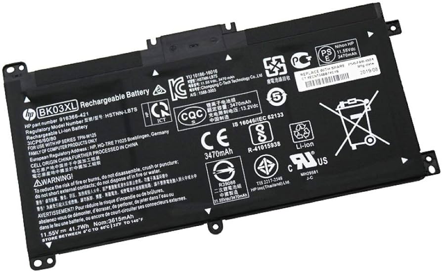 HP Pavilion X360 14-BA000 14M-BA000 11.55V 41.7Wh BK03XL Laptop Battery Laptop Batteries JS Bazar