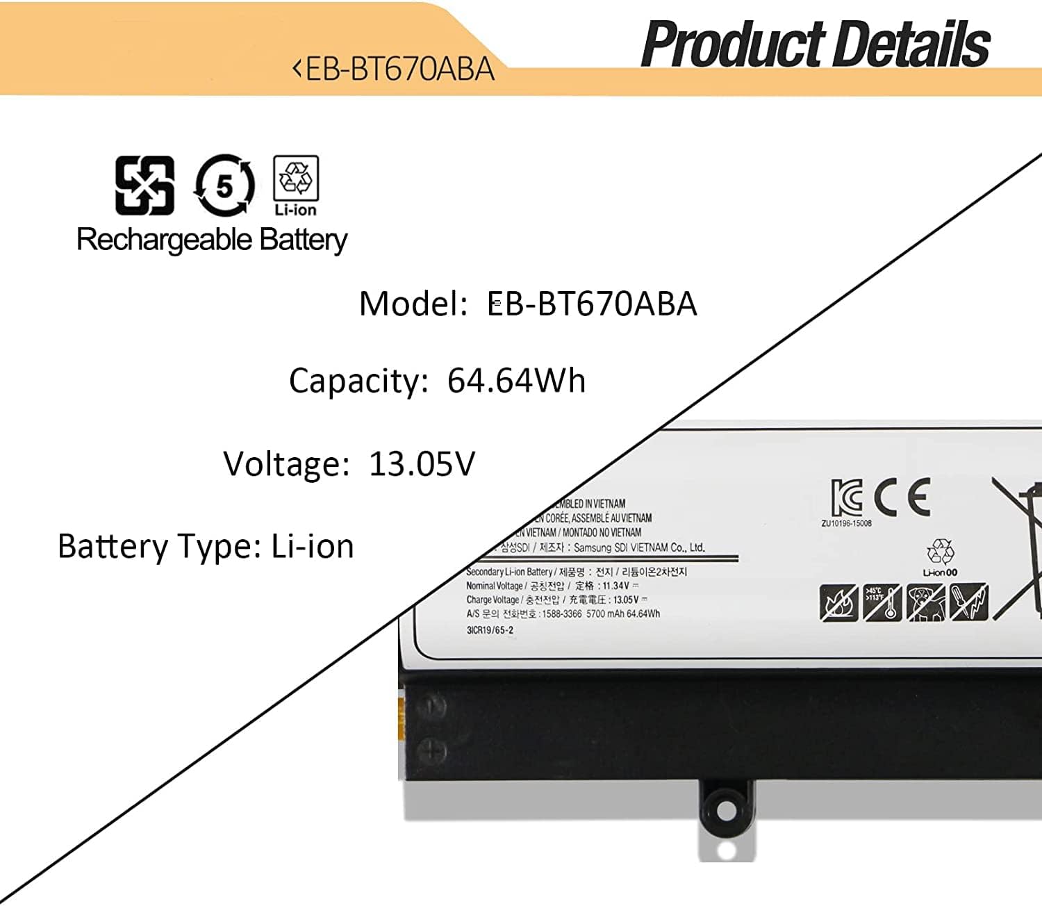 EB-BT670ABA EB-BT670ABE Samsung Laptop Battery for Samsung Galaxy View 18.4" SM-T670 SM-T677A Series AA2GA26BS Laptop Batteries JS Bazar
