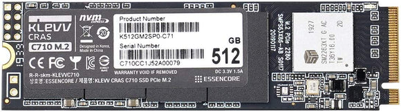 Klevv Cras C710 512gb M.2 Pcie 3x4 Nvme 3D NAND Internal SSD Read Speed 2,050MB/S / Maximum Write Speed 1,650MB/S : K512GM2SP0-C71 Hard Drives JS Bazar