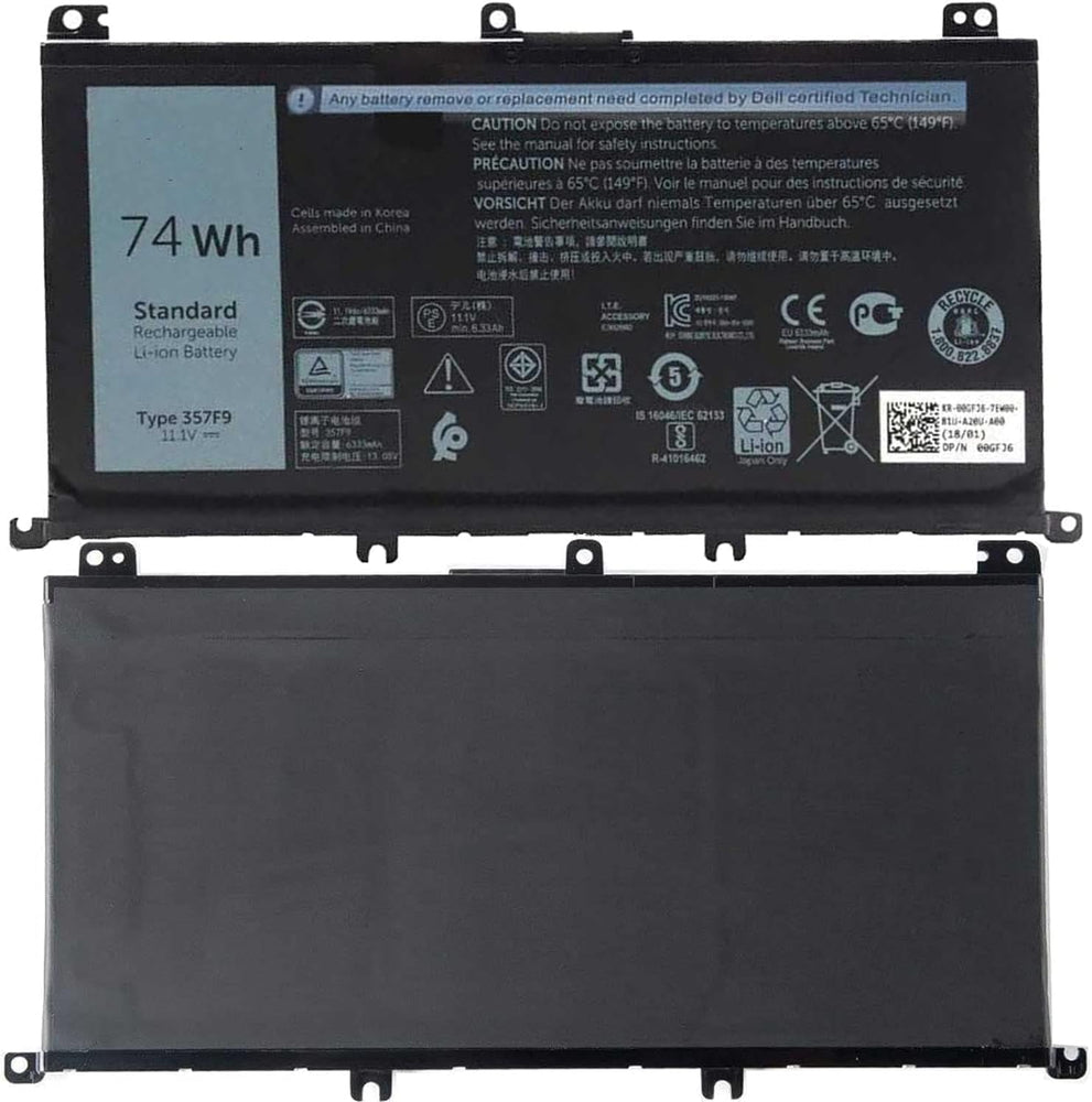 DELL 357F9 Laptop Battery Replacement for Dell 15 7559 7557 5576 5577 7566 7567 7759 INS15PD NS15PD Series 357F9, 0GFJ6, 71JF4 - JS Bazar