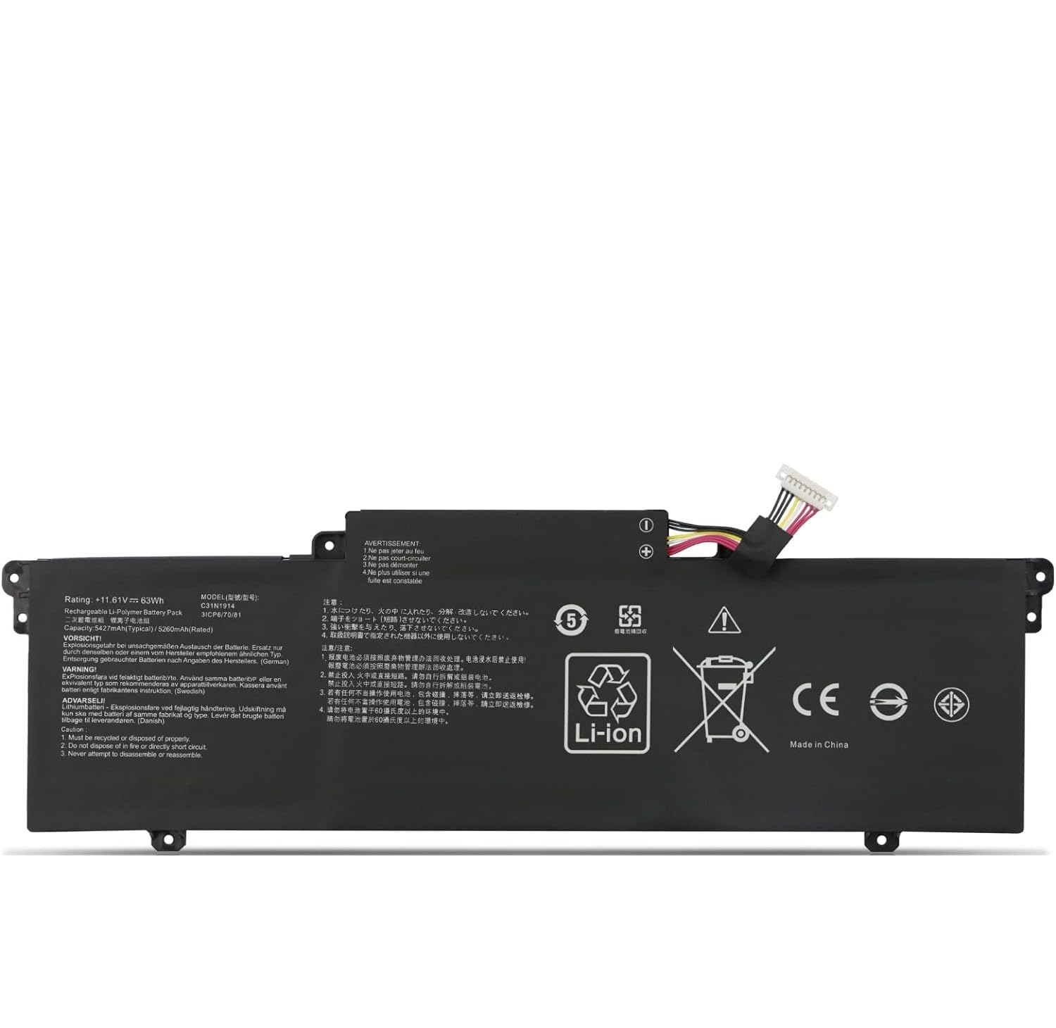 C31N1914 Asus Battery for Asus ZenBook 13 UX425UG ZenBook 14 Ultralight UX435EAL Zenbook 14 UX435EG UX435EGL UM425QA UX435EA UX435EG UX425UG Series Laptop 11.61V 63Wh Laptop Batteries JS Bazar